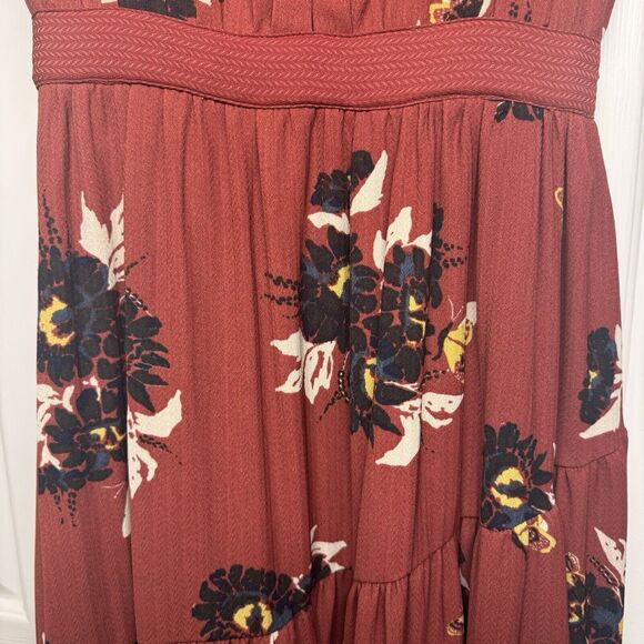 Free People Bohemian Burgundy Maxi Dress Women’s Size 10 - Picture 10 of 12